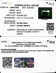 6.60/CT Natural Panna Stone with Govt. Lab Certificate (2331)